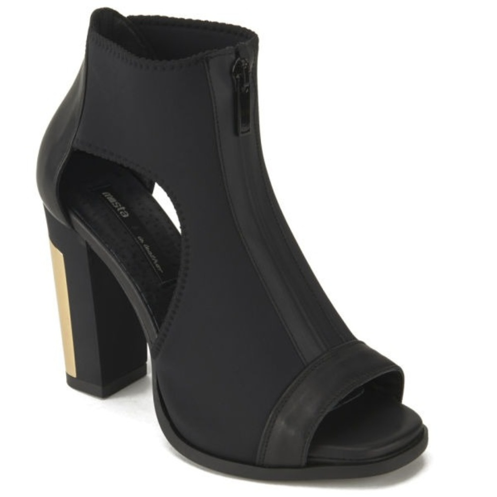 Miista Mollie Bootie Cutout Zip Block Heel